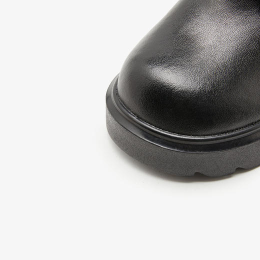 西遇加绒马丁靴女新款冬季羊毛英伦风保暖皮靴小个子厚底短靴V0034434 商品图5