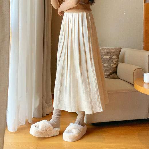 【百图lulu定制】【奶奶针织裙】柔软 细腻 百褶 针织半身裙 商品图8