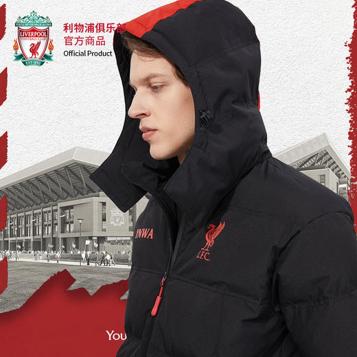 利物浦俱乐部官方商品丨队徽棉服长款连帽冬季保暖休闲球迷必备 商品图4
