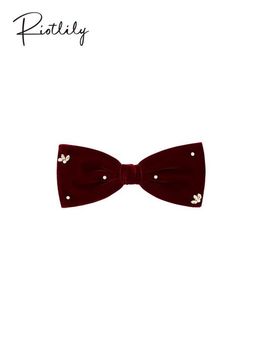 1F【Riotlily】艾特里里新年系列发饰蝴蝶结丝绒发夹 商品图0