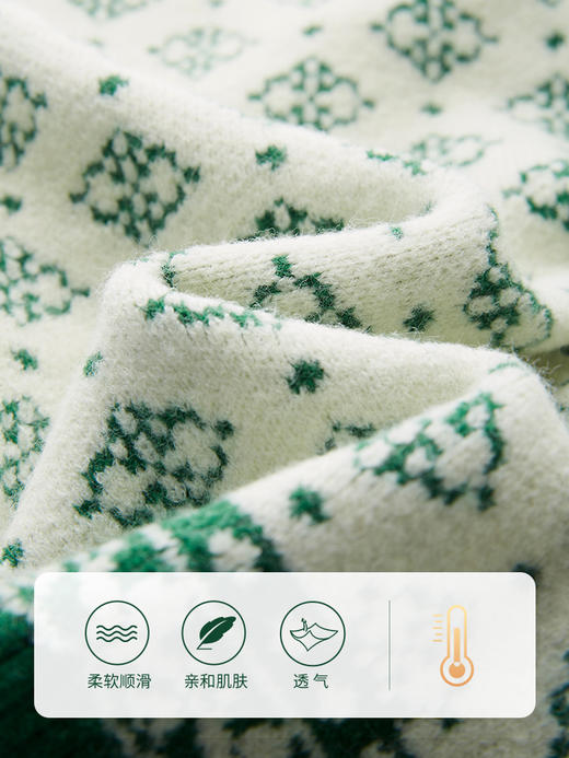 【年终特卖】熙世界氛围感穿搭毛衣开衫秋冬提花圆领针织短外套 商品图3