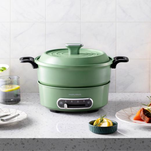 摩飞多功能电火锅家用宿舍鸳鸯锅电煮锅轻煮锅绿色（库存会变动，无货退款） 商品图0