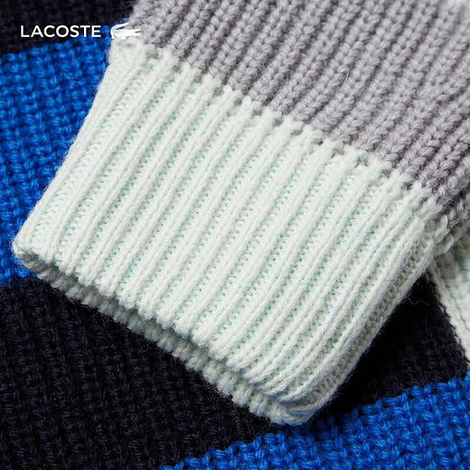 Lacoste法国鳄鱼女装新款时尚潮流复古拼色设计感针织衫AF0645-10 商品图2