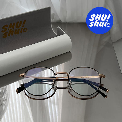 闺中密友!秀智同款韩系园园钛合金眼镜框，黑金配色清纯气质 商品图6