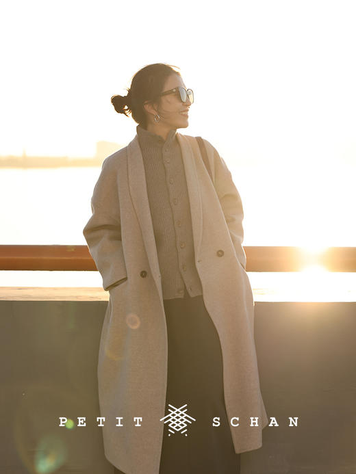 PETIT SCHAN小闪 CLO#404 Time story 光阴故事 秋冬高端针织系列纯羊毛立领翻领两穿开衫外套 商品图3