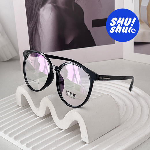 呆萌熟女！圆圆素颜眼镜框 遮脸大脸显小 TR90材质 性价比超高男女皆可 商品图2