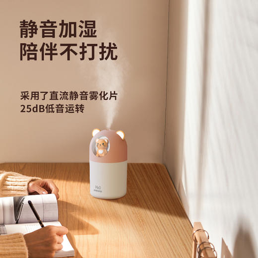 【肌肤深层补水❗️迷你萌宠加湿器】七彩氛围夜灯轻音加湿 车载空气净化喷雾补水香薰机USB桌面卧室静音礼品-dd新年礼盒年货礼盒 商品图3
