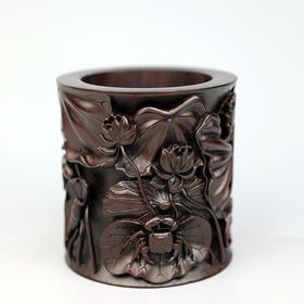 荷蟹/和谐°黑檀笔筒