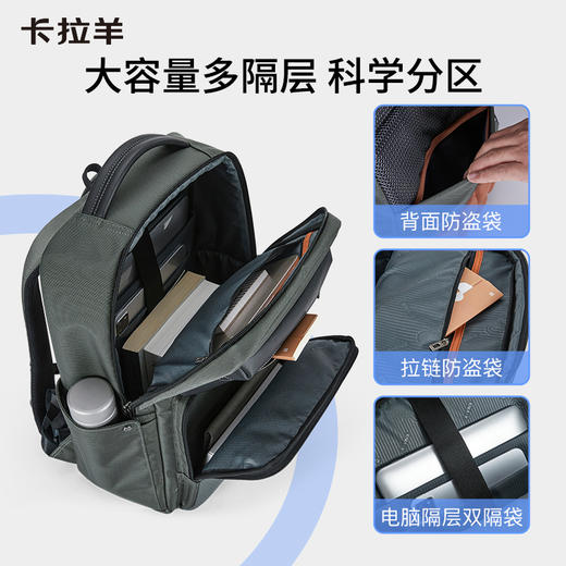 【气囊减震顶配】卡拉羊7维防下坠减负系统多功能双肩防盗电脑背包  CS5218/19/20 商品图2