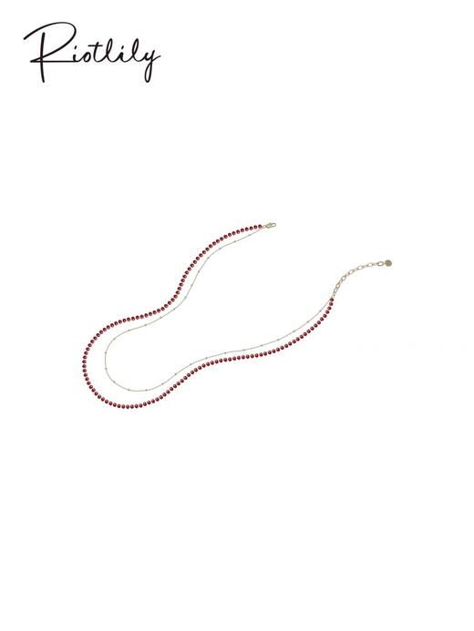 1F【Riotlily艾特里里】Riotlily/艾特里里新年系列项链双层叠戴红水晶短链柔美优雅颈链 商品图1