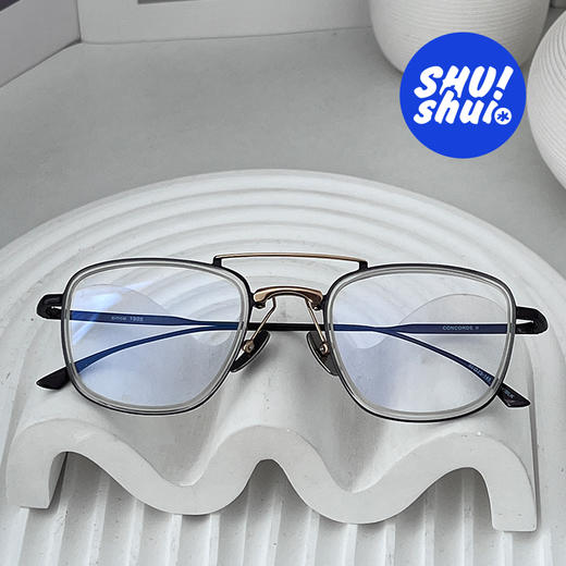 冲上云霄！设计师款出口品质飞行员双梁纯钛金胶精品眼镜框 搭配变色片或太阳镜片更酷炫 商品图6