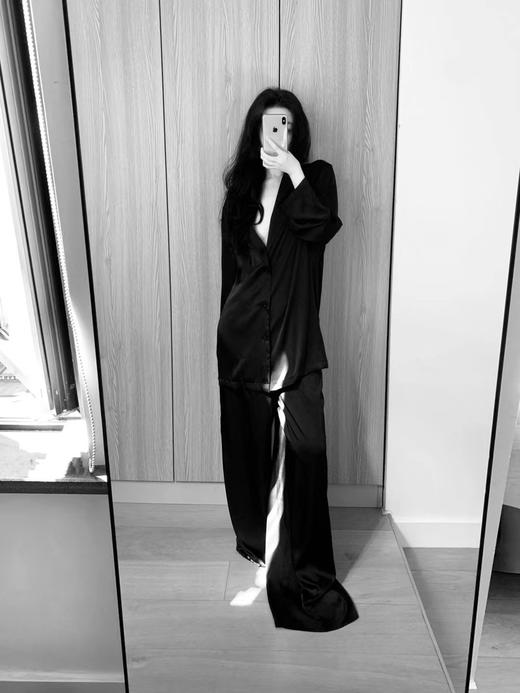 ranyepersonal｜pajamas SET 简约真丝混纺垂感套装  [ BODY23PJS01- 黑0 / 白1 ] 商品图2
