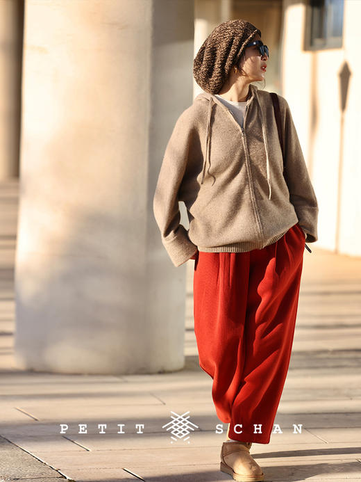 PETIT SCHAN小闪 CLO#405 status quo 别无他想 棉混纺秋冬厚款加绒加厚休闲萝卜裤 商品图4