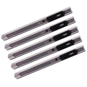 得力（deli）5把金属小号美工刀 自动锁裁纸刀小刀 办公用品 银色 P02058-05 商品图2