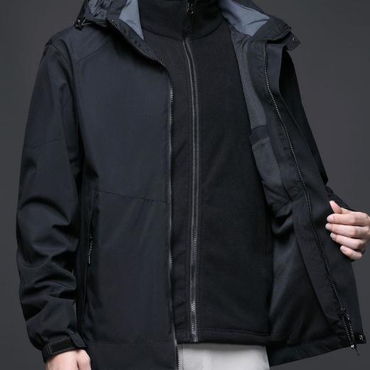 秋冬季新款夹克男时尚百搭三合一冲锋衣可拆卸内胆外套男上衣 商品图1