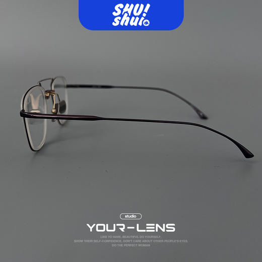 冲上云霄！设计师款出口品质飞行员双梁纯钛金胶精品眼镜框 搭配变色片或太阳镜片更酷炫 商品图2
