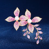 微镶锆石花卉胸针，优雅淡水珍珠旗袍外套配饰别针胸花AM-XR12488 商品缩略图0