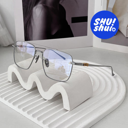 机能战士！飞行员双梁纯钛眼镜框 大脸显小男女皆可 可佩墨镜或变色镜片 商品图6