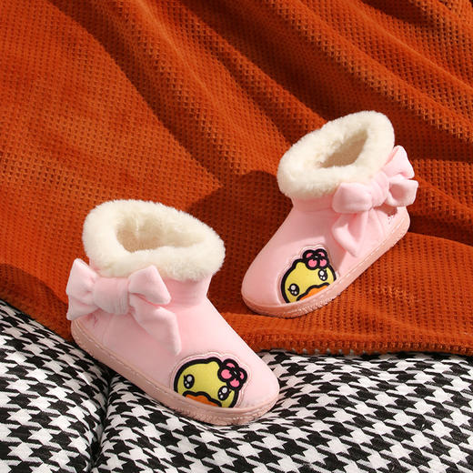 B.Duck小黄鸭儿童家居棉靴冬季女童卡通防滑保暖靴子 B4210910 商品图3