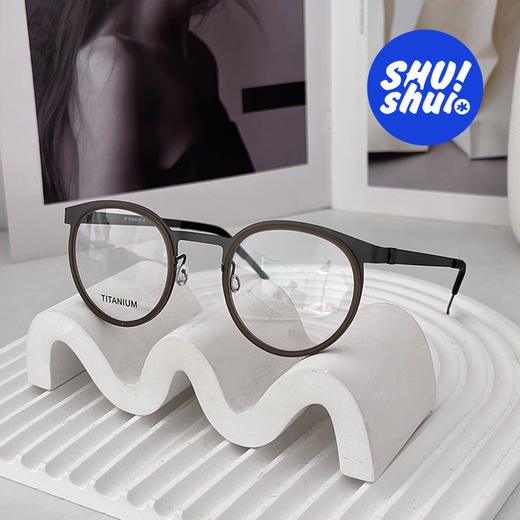 花样年华！仅8克重 高级文艺范儿林德同款徐峥佩戴款无螺丝纯钛眼镜框 商务文艺范儿 商品图7