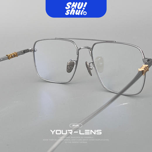 机能战士！飞行员双梁纯钛眼镜框 大脸显小男女皆可 可佩墨镜或变色镜片 商品图4