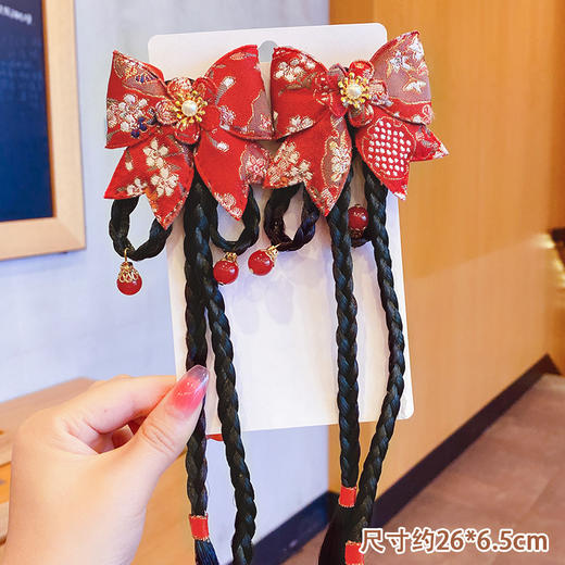 【新年款中国风，儿童古风发夹可爱加倍】中国风宝宝假发辫子，布艺包边不伤发，儿童古风发夹蝴蝶结发饰汉服头饰 商品图10