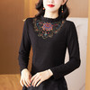修身显瘦，民族风秋冬刺绣莫代尔外穿上衣高领手套T恤KQL-422H2285 商品缩略图2