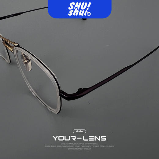 冲上云霄！设计师款出口品质飞行员双梁纯钛金胶精品眼镜框 搭配变色片或太阳镜片更酷炫 商品图3