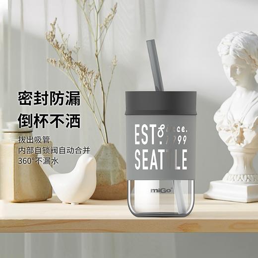 miGo玻璃吸管水杯男女士加厚耐摔情侣便携杯子防烫咖啡杯奶茶杯花茶杯 商品图1