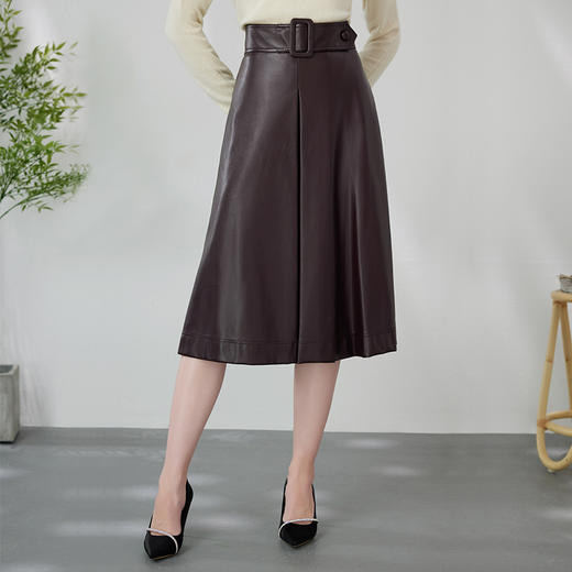 下架-EITIE爱特秋冬季新款气质包臀显瘦A版时尚百搭半身裙皮裙半裙6706407 商品图1