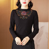 修身显瘦，民族风秋冬刺绣莫代尔外穿上衣高领手套T恤KQL-422H2285 商品缩略图4