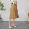 EITIE爱特爱卡其色高腰a字伞裙显瘦OL通勤百搭过膝半身裙24春新款A2406301 商品缩略图2