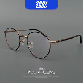 闺中密友!秀智同款韩系园园钛合金眼镜框，黑金配色清纯气质