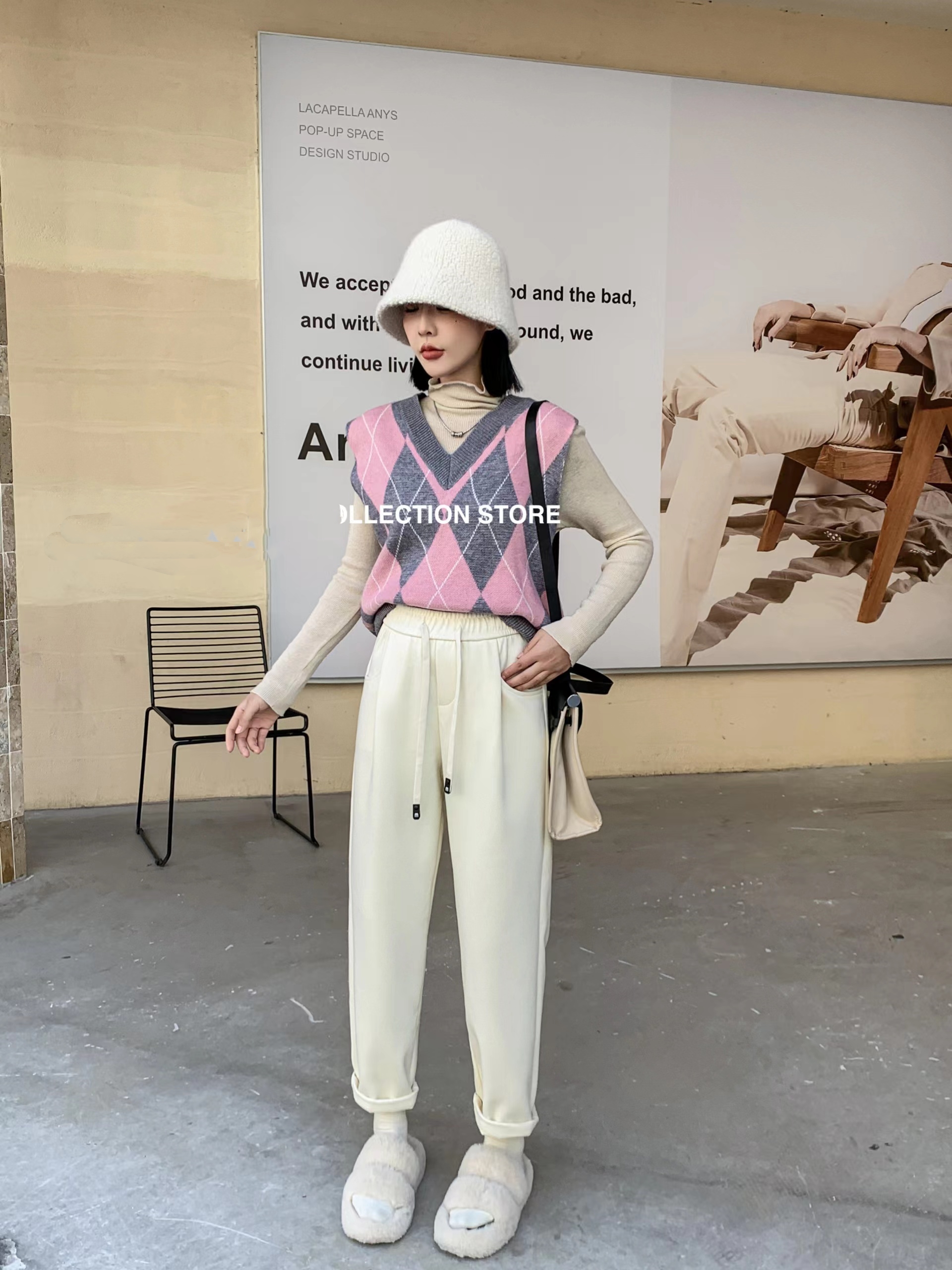 D6153        高腰气质百搭显瘦休闲裤（特价不退换）