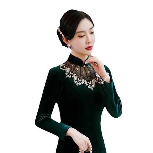 金丝绒连衣裙高贵洋气改良旗袍婚宴礼服平时可穿丈母娘婚礼服SYG-682 商品图7