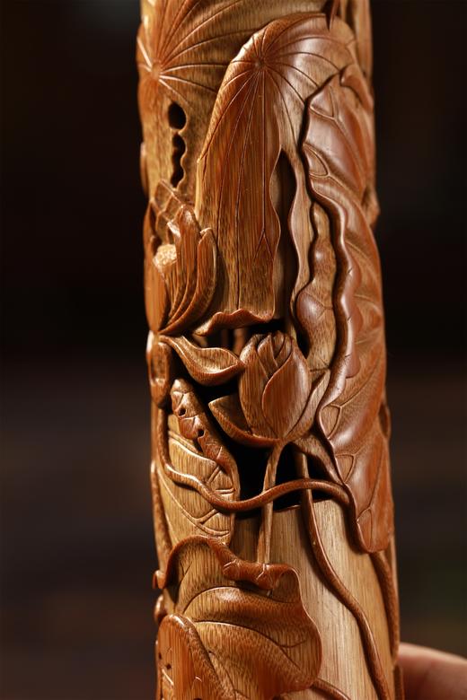 《荷蟹/和谐》竹雕香筒 商品图6