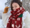 【新年圣诞！送礼佳品】新年圣诞节礼物红色针织，纯色围巾女冬季保暖日系格子百搭毛线围脖，温暖又百搭 散发出温情满满的节日氛围 商品缩略图8