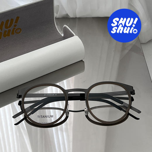 花样年华！仅8克重 高级文艺范儿林德同款徐峥佩戴款无螺丝纯钛眼镜框 商务文艺范儿 商品图9