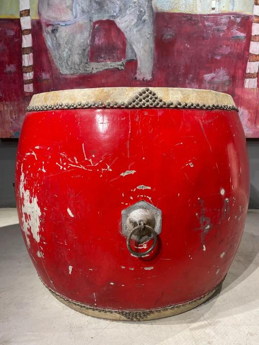 髹红漆牛皮面大鼓，顺丰包邮 商品图5