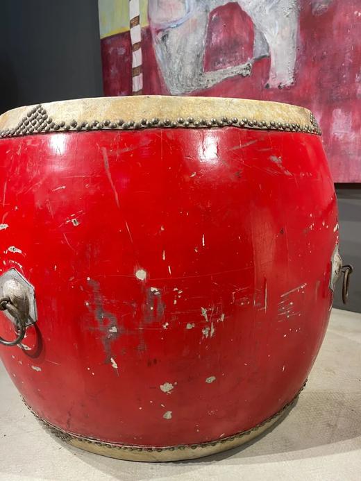 髹红漆牛皮面大鼓，顺丰包邮 商品图4