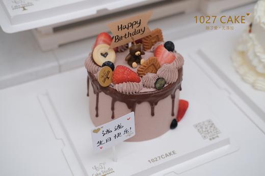 1027CAKE |  巧克力淋面 小熊蜡烛蛋糕 商品图0