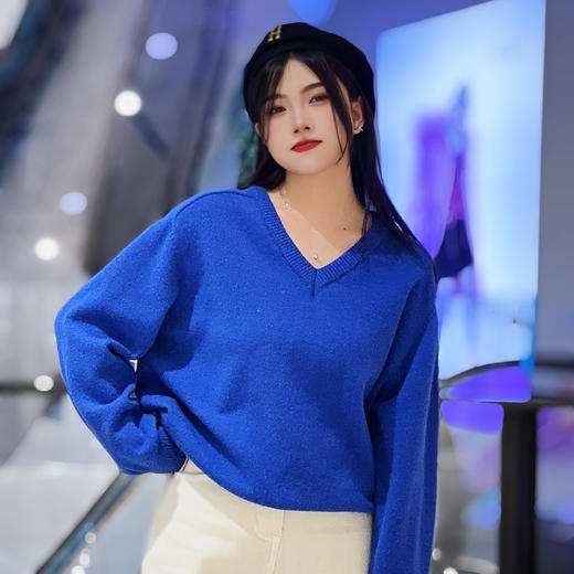 106WSV领基础毛织上衣31016（蓝） 冬季 306064032105 商品图1