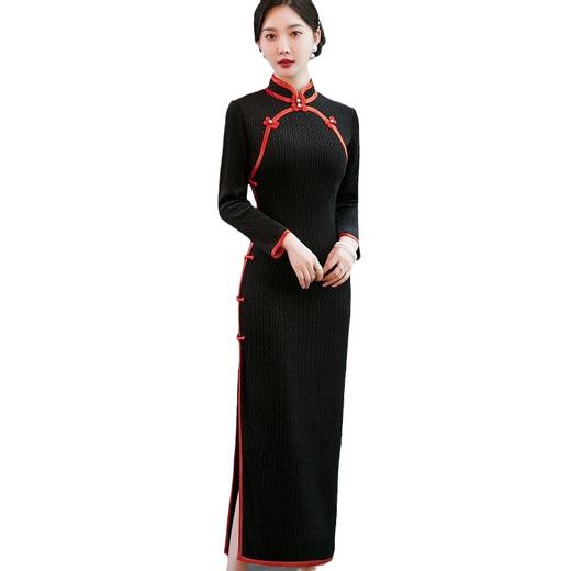 秋冬改良复古民国高端气质长款宴会礼服连衣裙SYG-673 商品图5