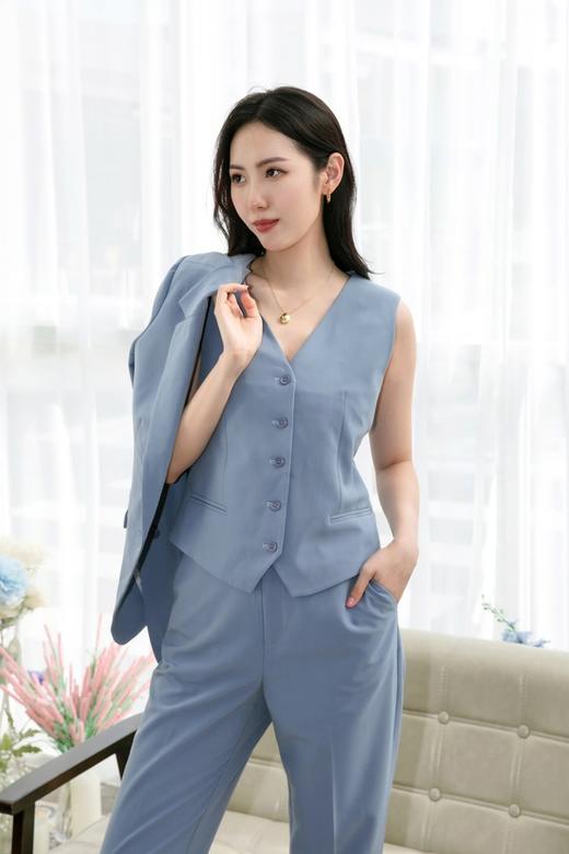 ESTELLICA 高级雾霾蓝西装马甲长裤三件套 13194 商品图4