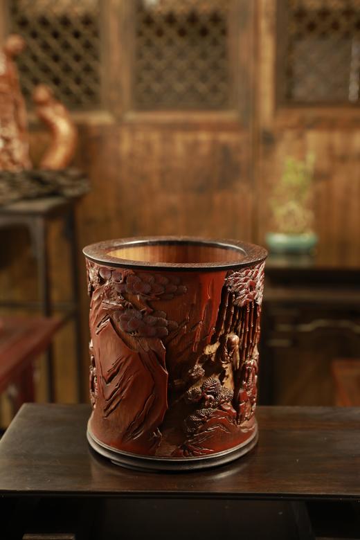 竹林七贤（可定制）°竹雕笔筒 商品图5