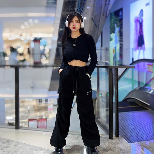 WS腰头抽绳拉链口袋加绒休闲长裤31023 冬季 992614620619 商品图0