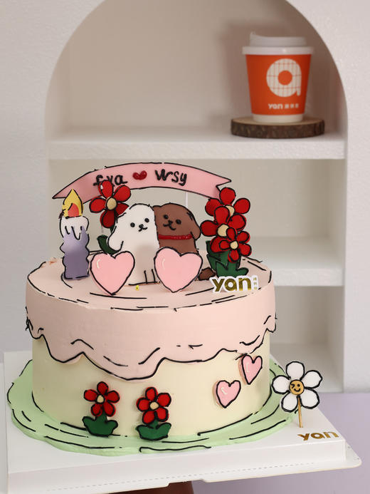 二次元漫画风蛋糕（横幅备注文字） 商品图0