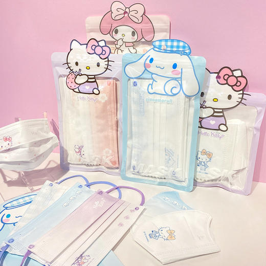 【超多达人推荐！层层防护】左左女三丽鸥口罩玉桂狗成人儿童，印花卡通一次性防护立体口罩，层层过滤 守护每一次呼吸 商品图0