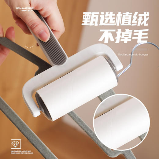 植绒衣架  家用挂衣防滑无痕不起包整理师衣柜专用收纳衣服撑子衣挂 商品图2