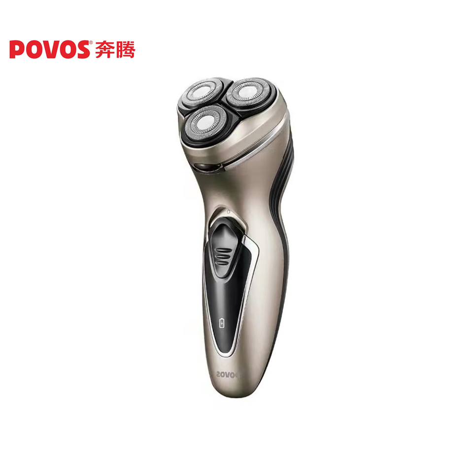 【自营】 奔腾POVOS 充电式男士三刀头电动剃须刀刮胡刀 银灰色